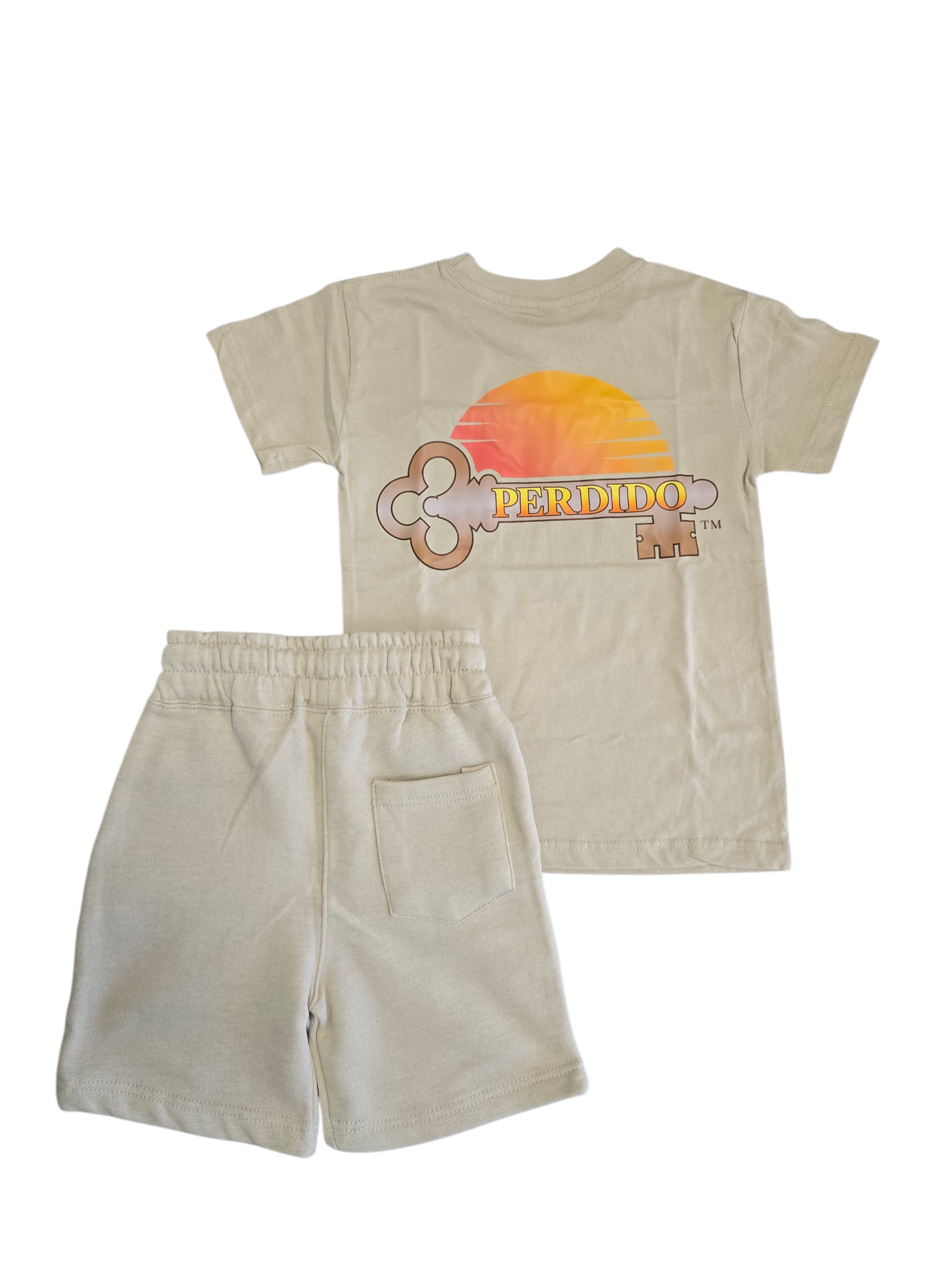 Kids Sunset Key Logo Short Set
